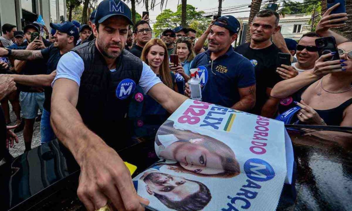 Pablo Marçal tem a maior rejeição entre os candidatos na capital paulista
 -  (crédito: NELSON ALMEIDA/AFP)