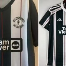 Detalhes bizarros da camisa falsa do Manchester United -  (crédito: Foto: Reprodução)