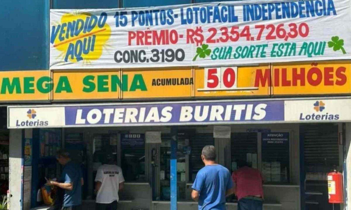 Lotérica Buritis, localizada no bairro de mesmo nome, sorteia quina da Mega no mesmo mês em que sorteou prêmio milionário da Lotofácil da Independência -  (crédito: Reprodução/Redes sociais)