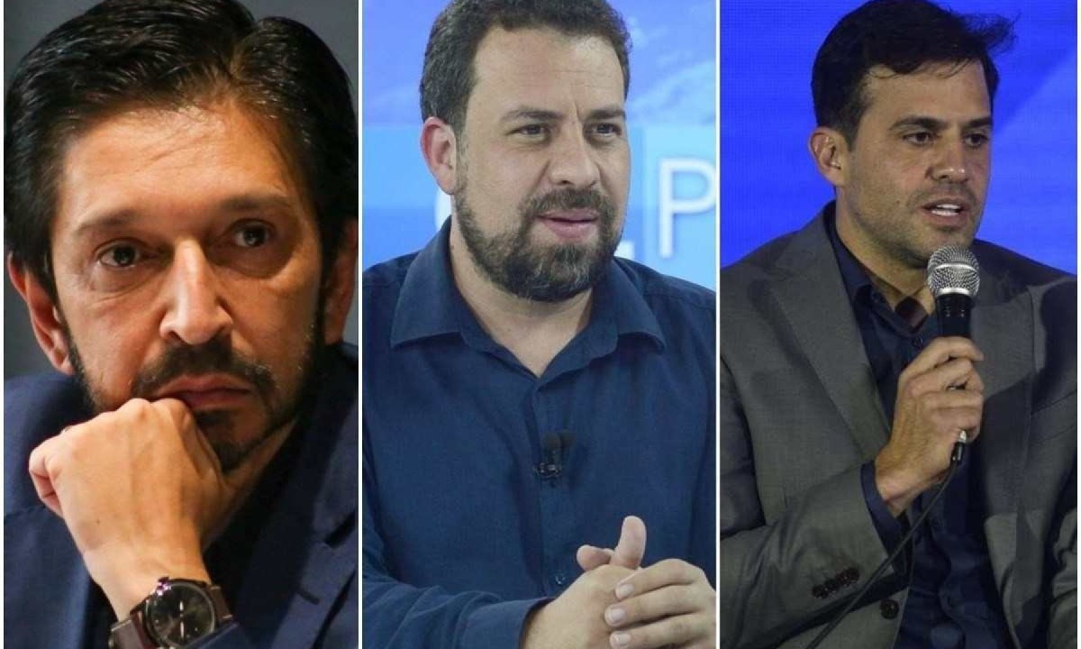 Tecnicamente empatados, Nunes, Boulos e Marçal lideram corrida -  (crédito: Governo de São Paulo/Divulgação, Marcelo Ferreira/CB/D.A Press e Minervino Júnior/CB/D.A. Press)