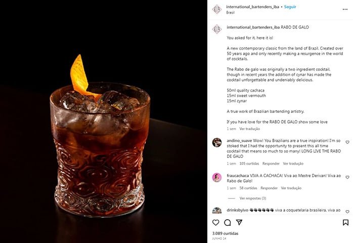 Drinque brasileiro, popular nos botecos, está na lista de melhores do mundo