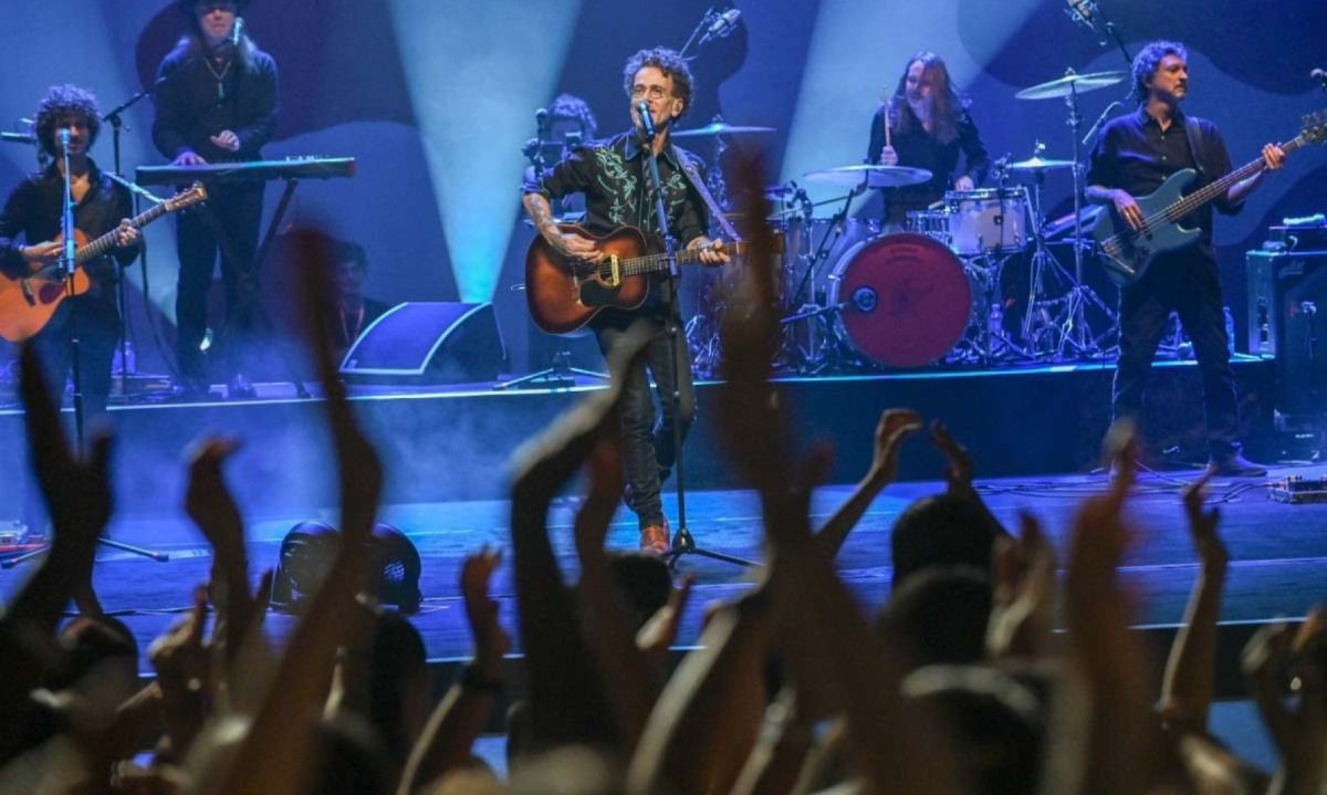 Nando Reis cantou inéditas do novo álbum, mas repertório no PA também levantou a plateia com grandes sucessos do artista  -  (crédito: Leandro Couri/EM/D.A.Press)