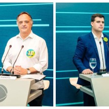 Engler e Tramonte, rivais nas urnas e no debate, se unem em críticas a Fuad - Marcos Vinicius/Record Minas