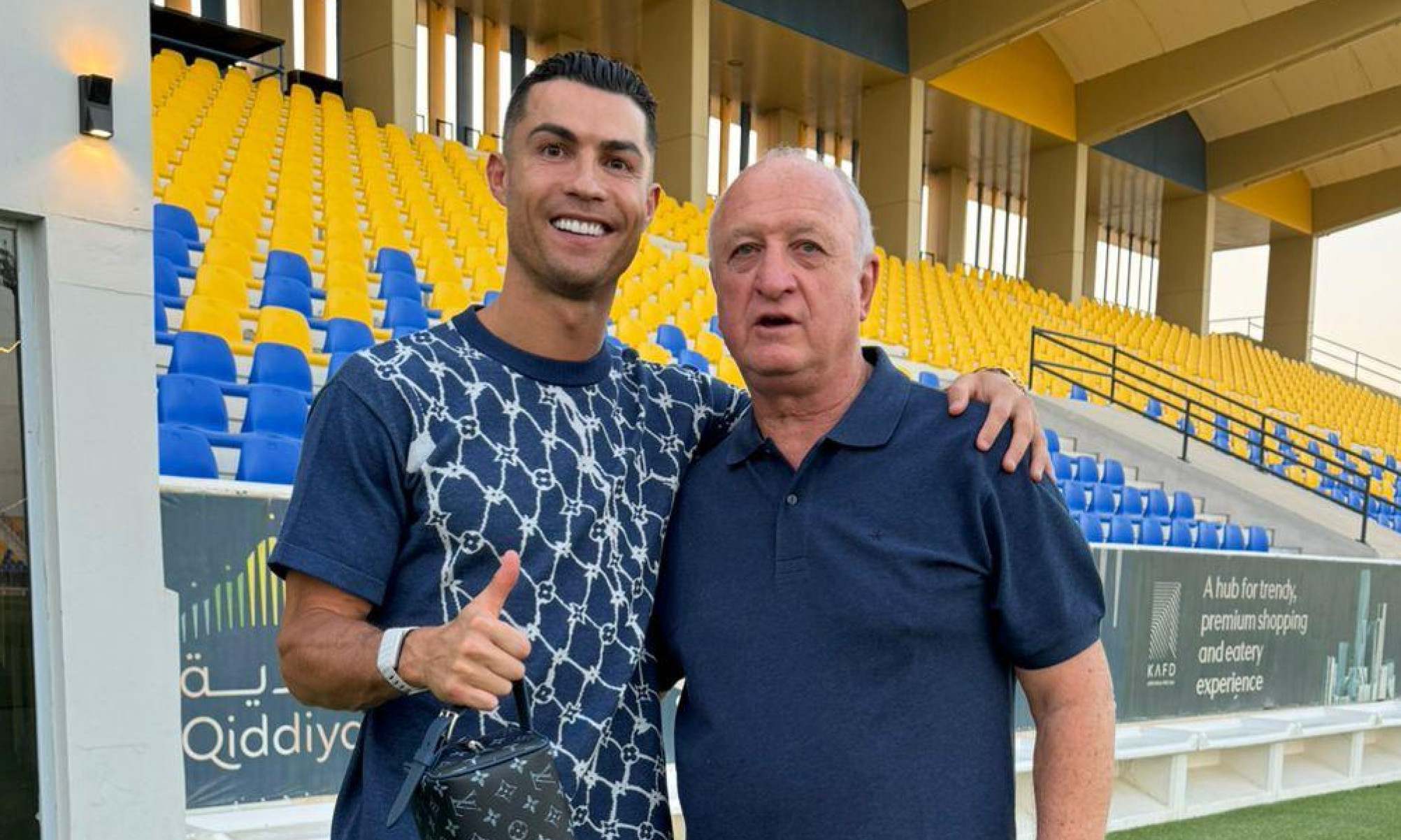 Ex-Atlético, Felipão visita Al-Nassr e revela conversa com Cristiano Ronaldo -  (crédito: No Ataque Internacional)