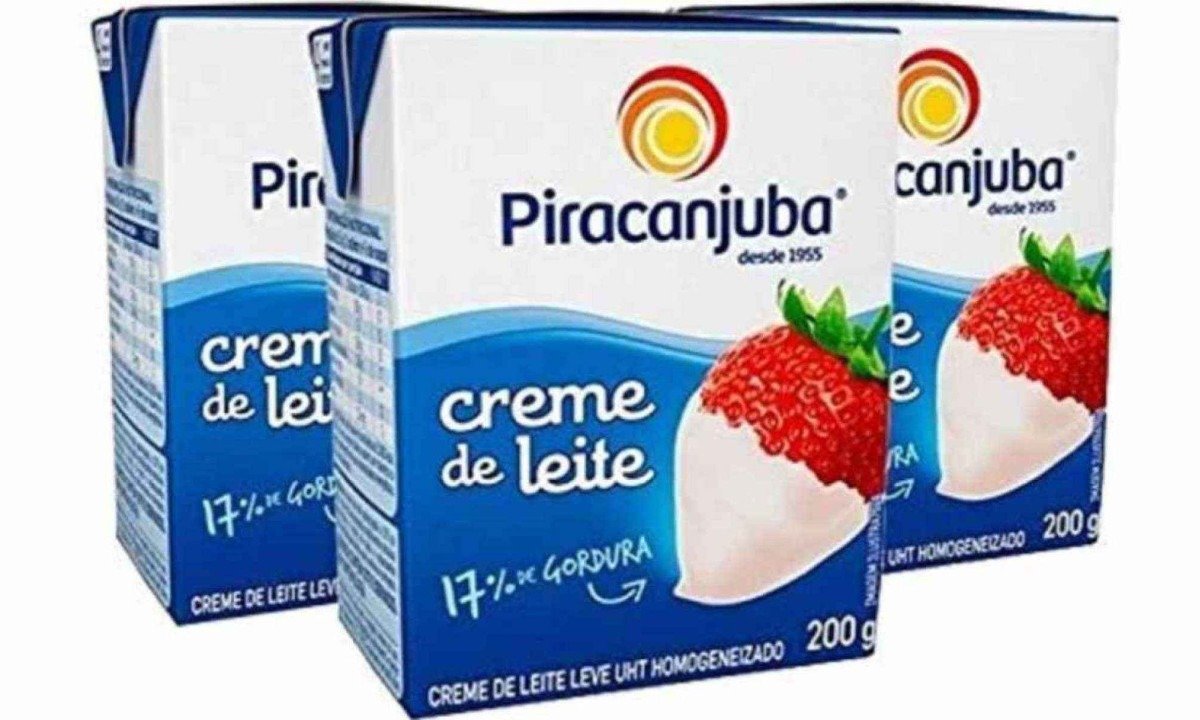 Creme de leite da marca Piracanjuba foi levado por ladrões -  (crédito: Reprodução)