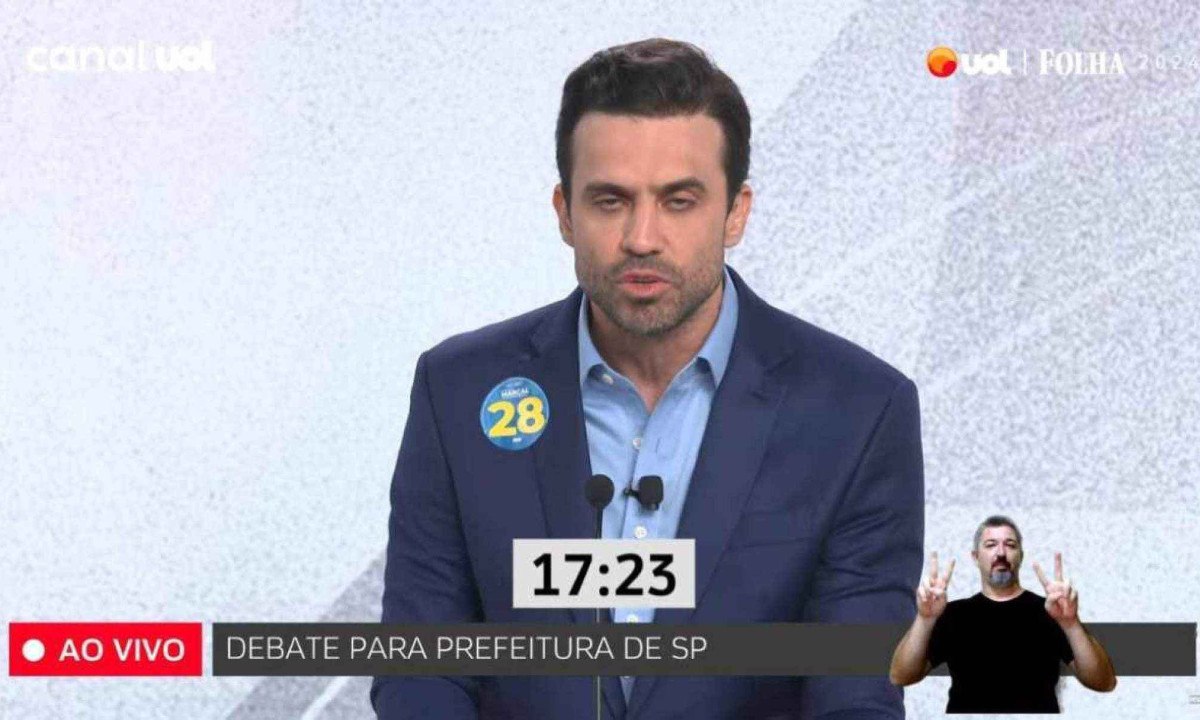 Pablo Marçal ataca Guilherme Boulos em debate -  (crédito: Folha / UOL)