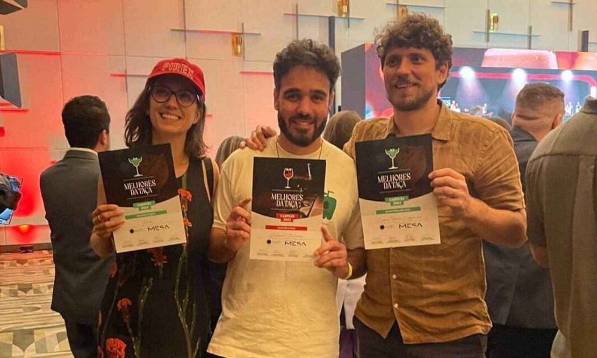 Camila Ribeiro (Bar Pirex), Pablo Teixeira (Cabernet Butiquim) e Thales Campomizzi (Lamparina Cachaçaria) Camila Ribeiro (Bar Pirex), Pablo Teixeira (Cabernet Butiquim) e Thales Campomisi (Lamparina Cachaçaria)