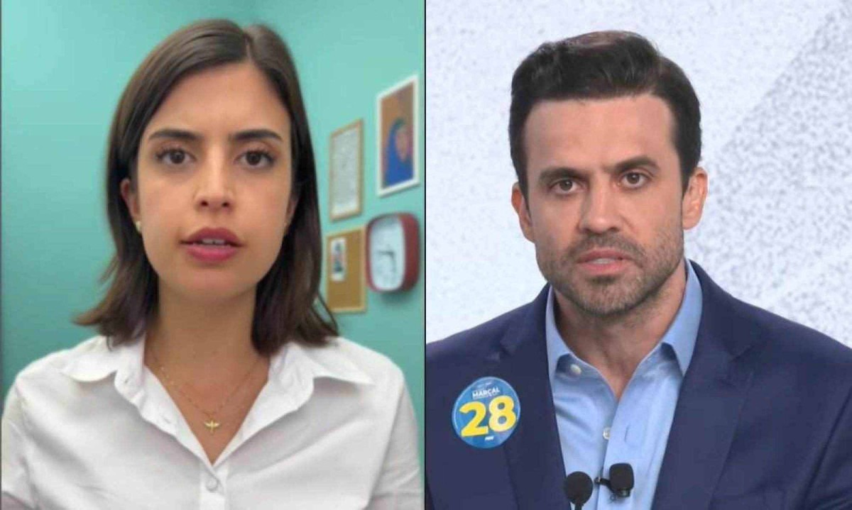 Tabata Amaral (PSB) criticou postura "desesperada" de Pablo Marçal (PRTB) -  (crédito: Redes sociais/Folha/UOL)