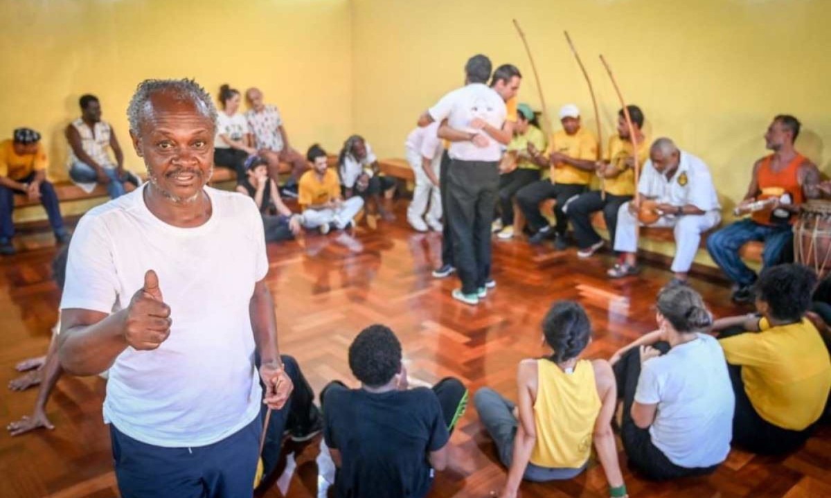 Mestre Primo é capoeirista há 50 anos -  (crédito: Leandro Couri/EM/D.A Press)