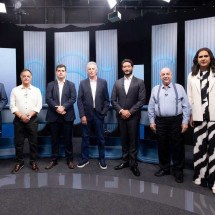 Bruno Engler e Rogério Correia trocam ofensas no debate da TV Globo - TV Globo/ Cris Mattos