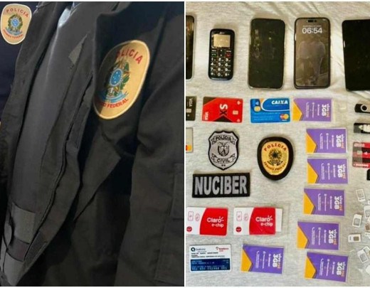 Foram apreendidos telefones celulares, chips de telefonia, cartões de crédito, um computador e pen drives -  (crédito: Divulgação/Polícia do Senado)