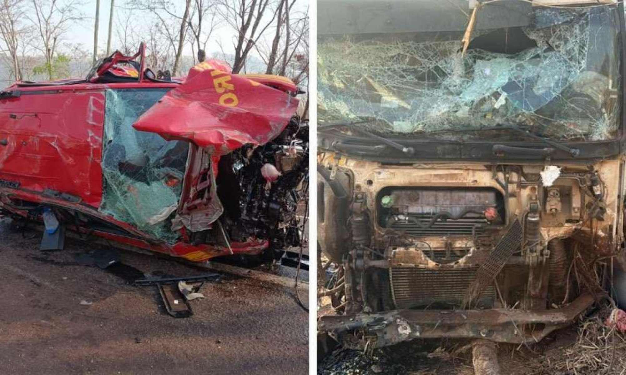 Acidente com viatura dos bombeiros deixa quatro militares feridos na BR-365