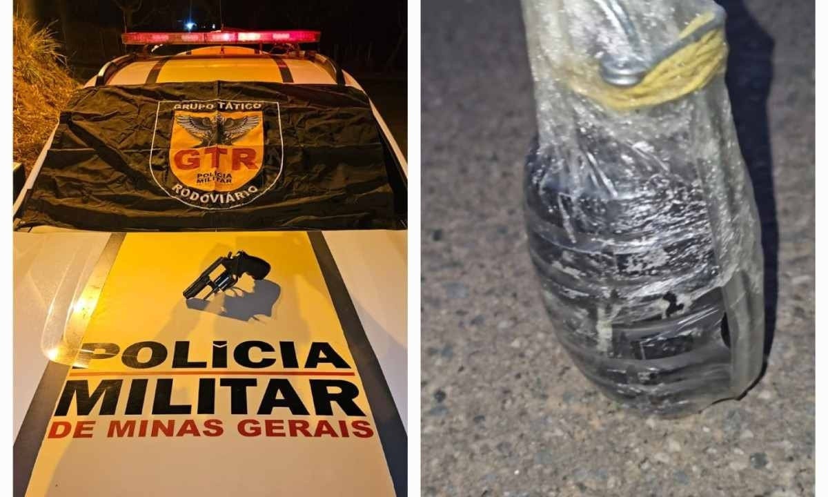 Policiais encontraram uma granada explosiva e um revólver calibre 38 dentro da mochila da adolescente -  (crédito: PMRv/Divulgação)