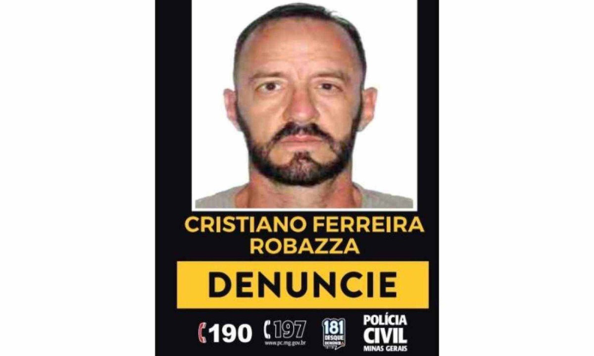 Cristiano Ferreira Robazza, de 50 anos, foragido da Justiça e suspeito de cometer diversos furtos de veículos na região de Lavras -  (crédito: PCMG/Divulgação)