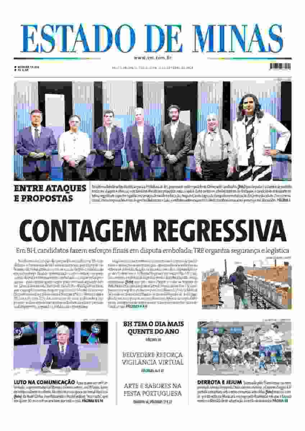 Capa impressa do Estado de Minas de 4/10/2024