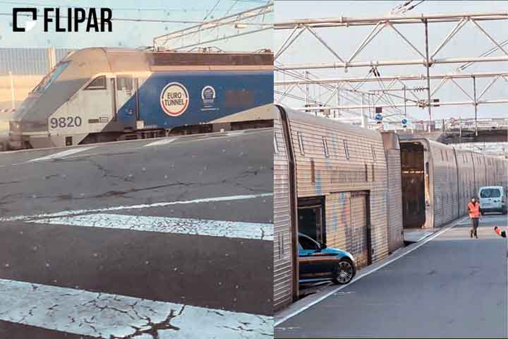 Os trens transportam passageiros e também há os destinados a levar cargas e veículos.
