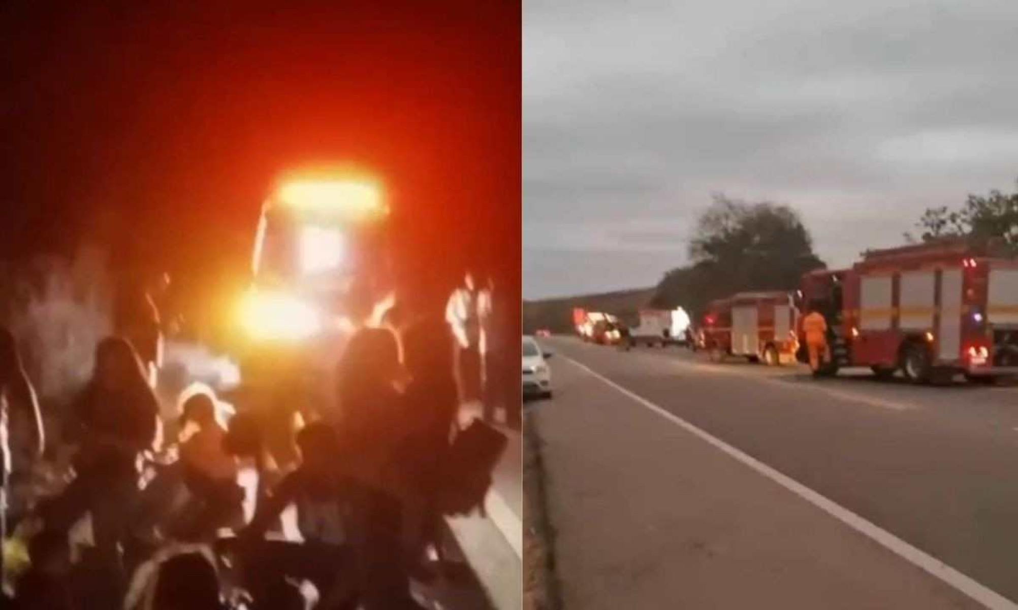 Ônibus de viagem com 44 pessoas capota e deixa um morto na BR-381 em Minas 