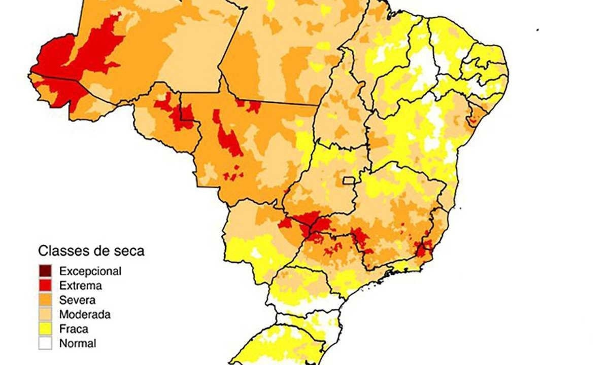 Índices de secas extremas dos últimos três meses mostra crescimento no Brasil dessa situação crítica