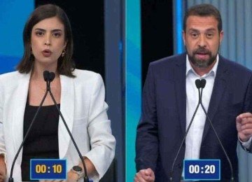 Enquanto Tabata Amaral (PSB) ficou em quarto lugar na corrida eleitoral, Guilherme Boulos (Psol) avançou para o segundo turno das eleições municipais -  (crédito: Reprodução/TV Globo)