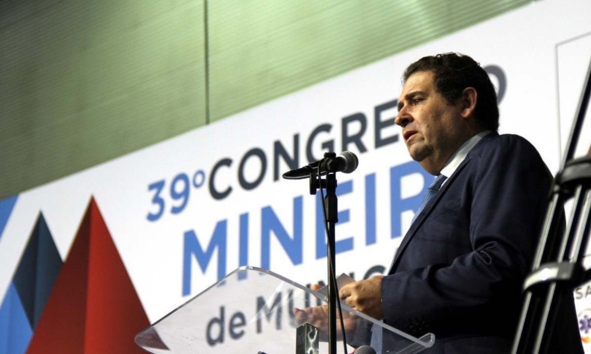 Marcos Vinicius Bizarro durante o 39º Congresso Mineiro de Municípios, realizado no Expominas, no bairro Gameleira, em Belo Horizonte, durante o último mês de junho -  (crédito:  Jair Amaral/EM/D.A.Press)