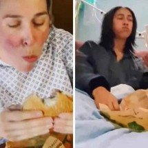 Mulheres comem hambúrguer em anúncio de fast food depois de parto - Reprodução