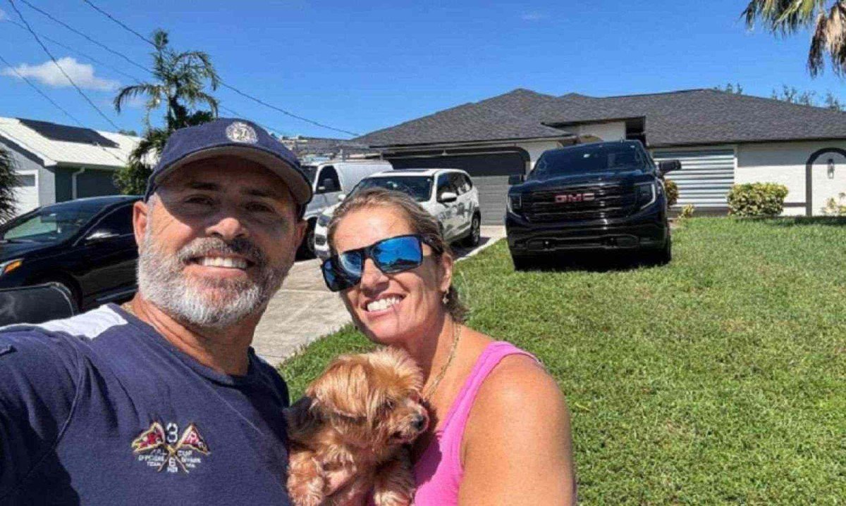Paulo e sua mulher, Juliana, quase n&atilde;o sofreram preju&iacute;zos com a passagem do furac&atilde;o -  (crédito: Acervo Paulo Roberto Costa)