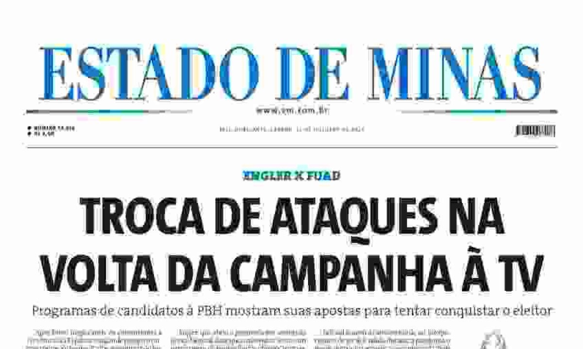 Confira a capa do Estado de Minas do dia 12/10/2024 -  (crédito: Estado de Minas)