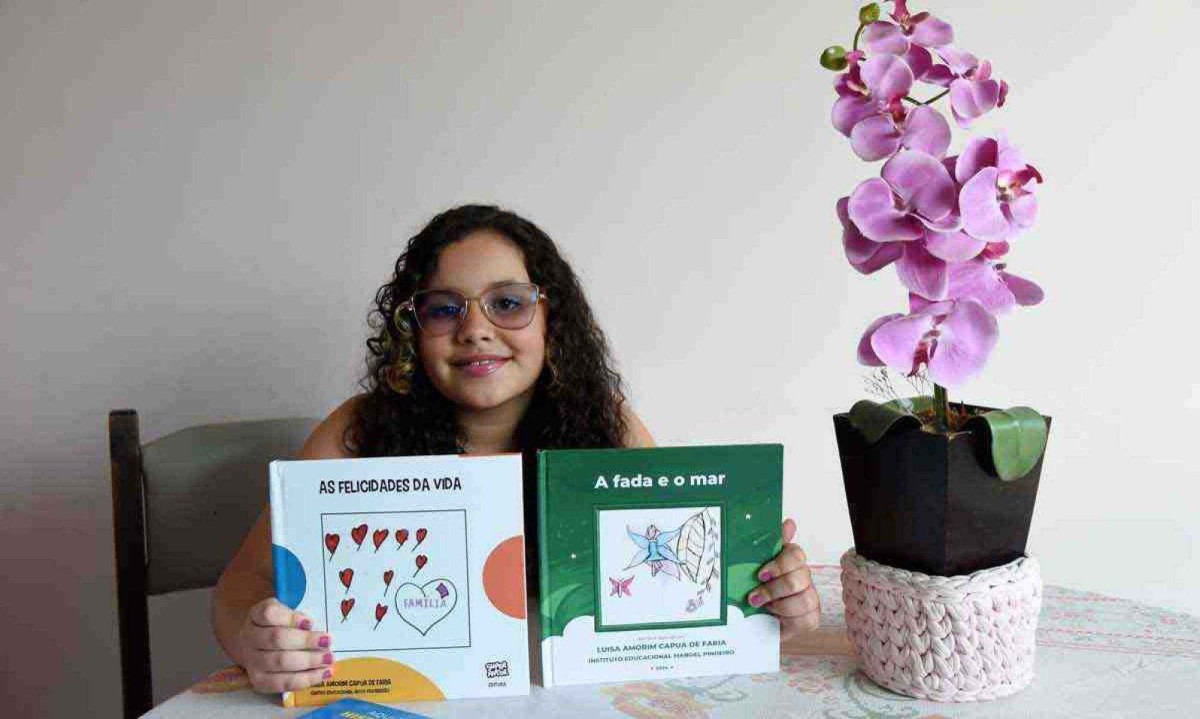 Luísa Amorim Capua de Faria, de 8 anos, escreveu dois livros e já pensa no próximo -  (crédito: GLADYSTON RODRIGUES/EM/D.A PRESS)