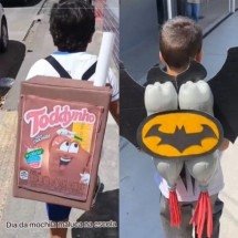 Tem até vaso sanitário! "Dia da Mochila Maluca" bomba nas redes - montagem/reprodução/tiktok