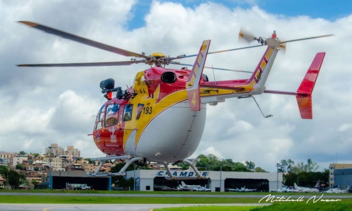 Imagem do Arcanjo 4 no aeroporto da Pampulha, em BH. Aeronave caiu nessa sexta-feira (11/10) e matou os seis tripulantes -  (crédito: Mitchell Nazar)