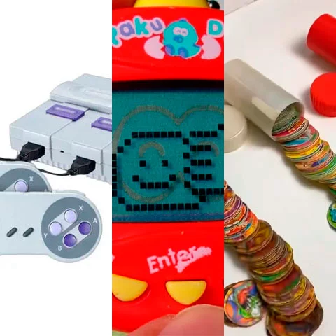 No Dia das Crianças, relembre (ou conheça) objetos e brinquedos dos anos 90 que são pura nostalgia - Montagem Flipar