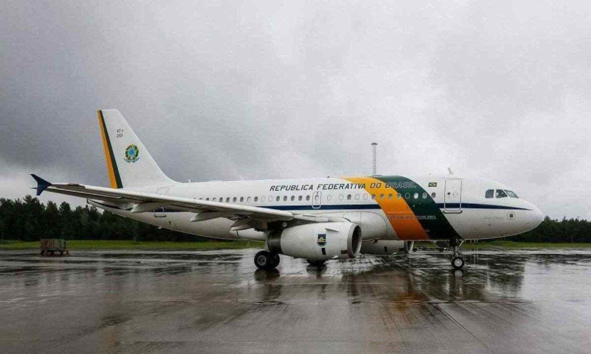 Avião presidencial brasileiro é um Airbus A319 com designação na FAB de VC1A, batizado oficialmente de Santos Dumont -  (crédito: Isac Nobrega)