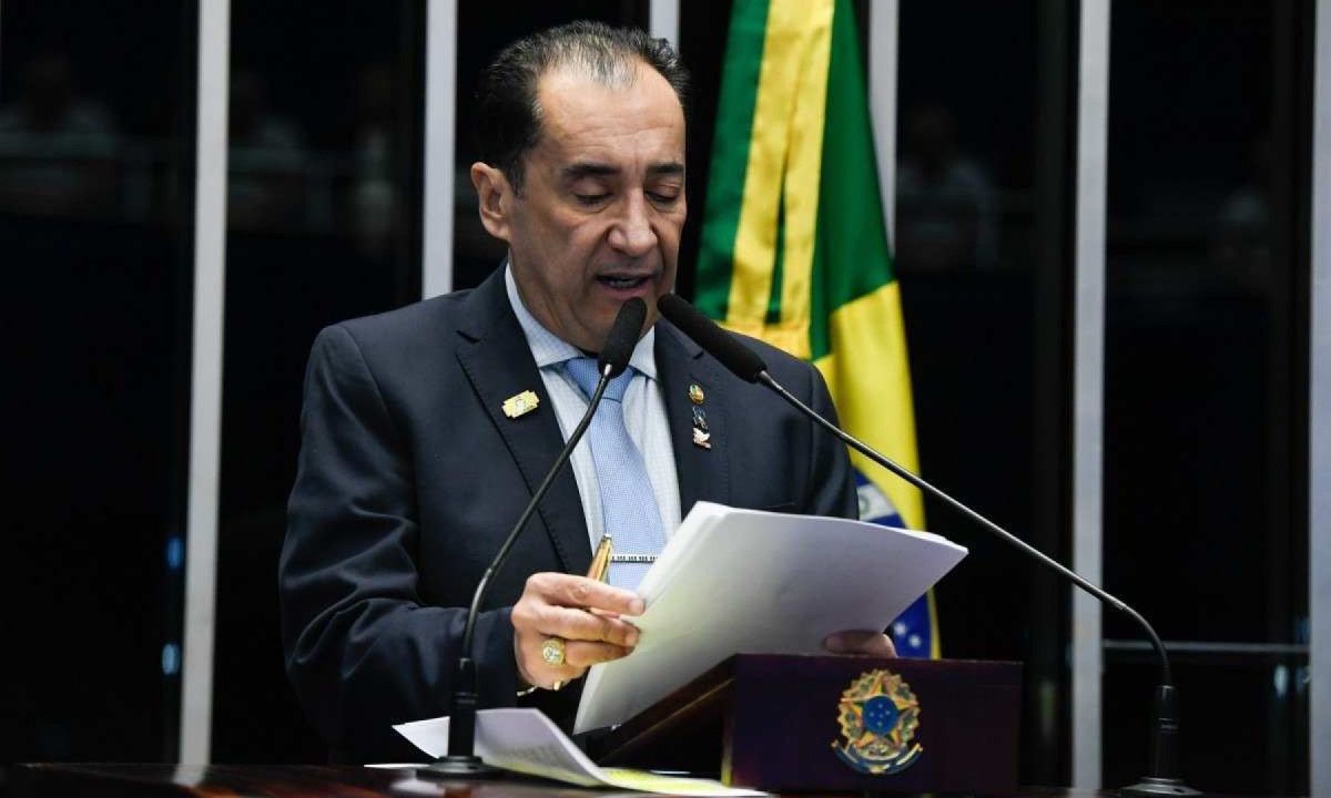 Em discurso, à tribuna, senador Jorge Kajuru (PSB-GO).
     -  (crédito:  Jefferson Rudy/Agência Senado)