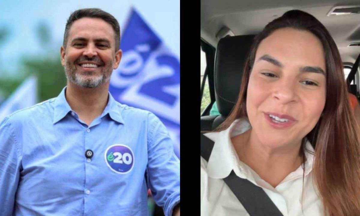 Léo (Podemos) aparece com 50,2% das intenções de voto na pesquisa estimulada; já Mariana Carvalho (União) está com 39,3% -  (crédito: Reprodução/Redes Sociais)