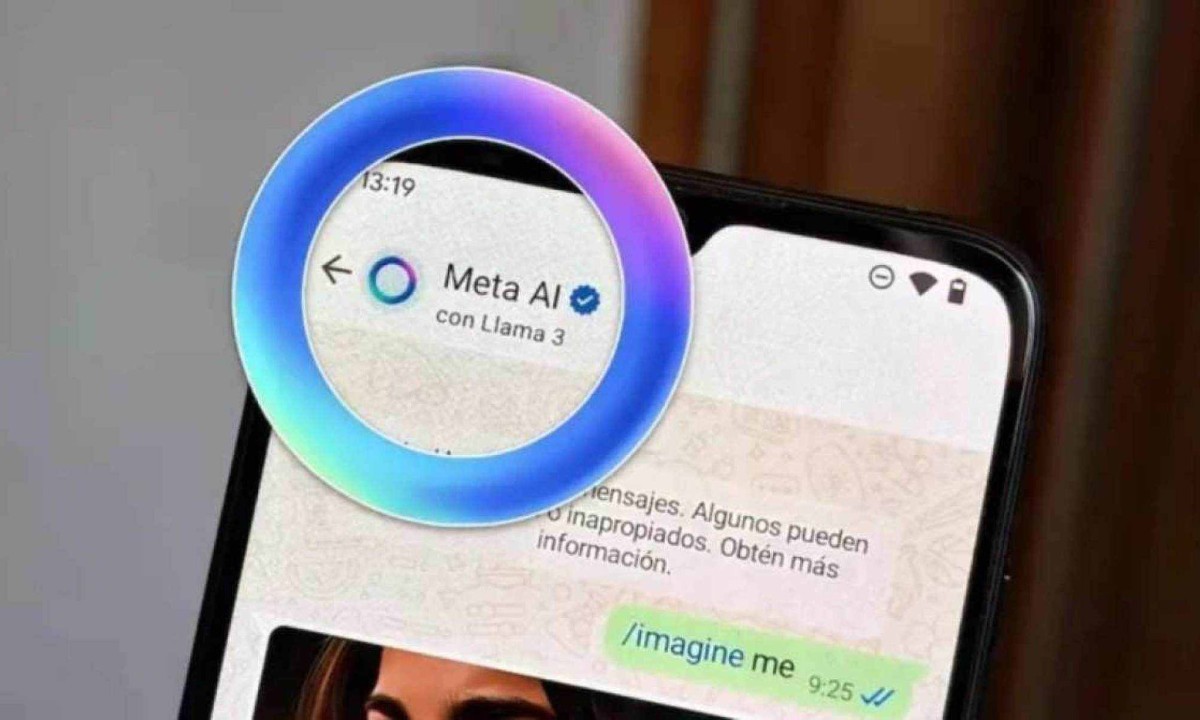 Símbolo com círculo azul que aparece em alguns usuários do Whatsapp mostra a ferramenta de inteligência artificial -  (crédito: Meta/Divulgação)