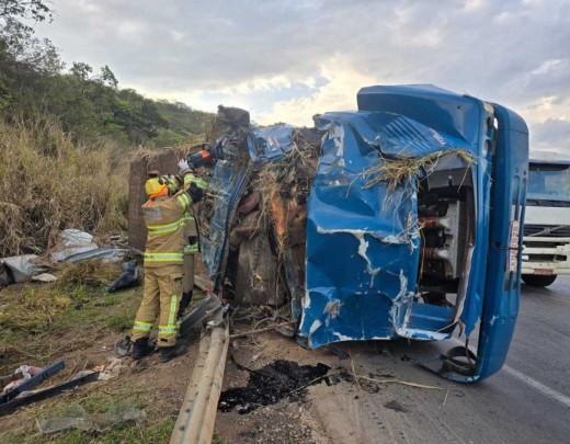 Motorista Morre Preso às Ferragens Após Caminhão Capotar Em Rodovia De ...