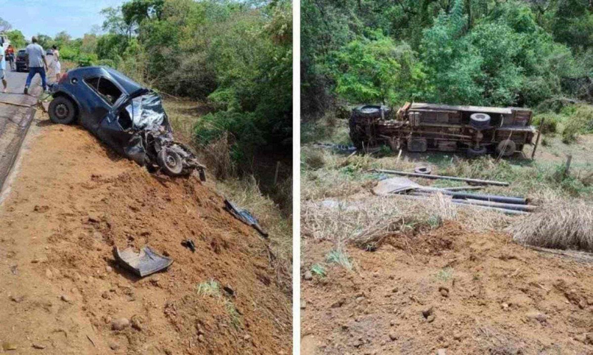 Acidente entre carro e caminhão mata quatro pessoas no Norte de Minas