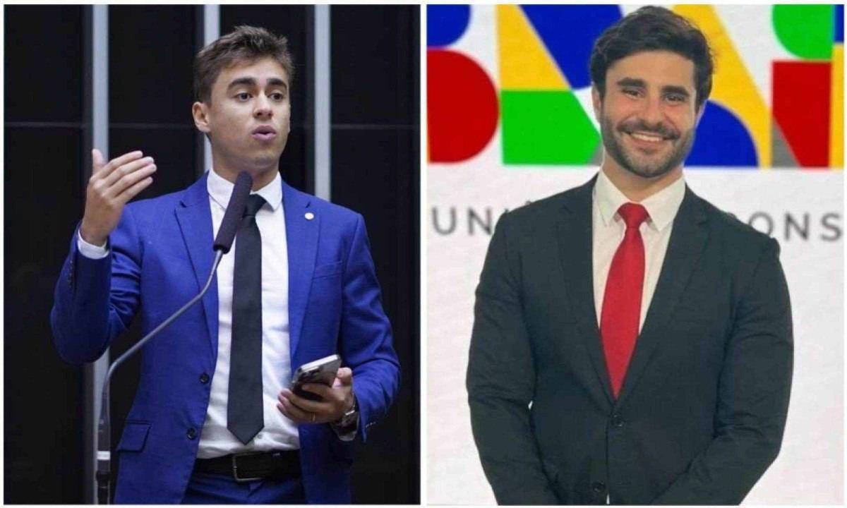 Nikolas Ferreira e Pedro Rousseff brigam nas redes socias -  (crédito: REPRODUÇÃO/REDES SOCIAIS)