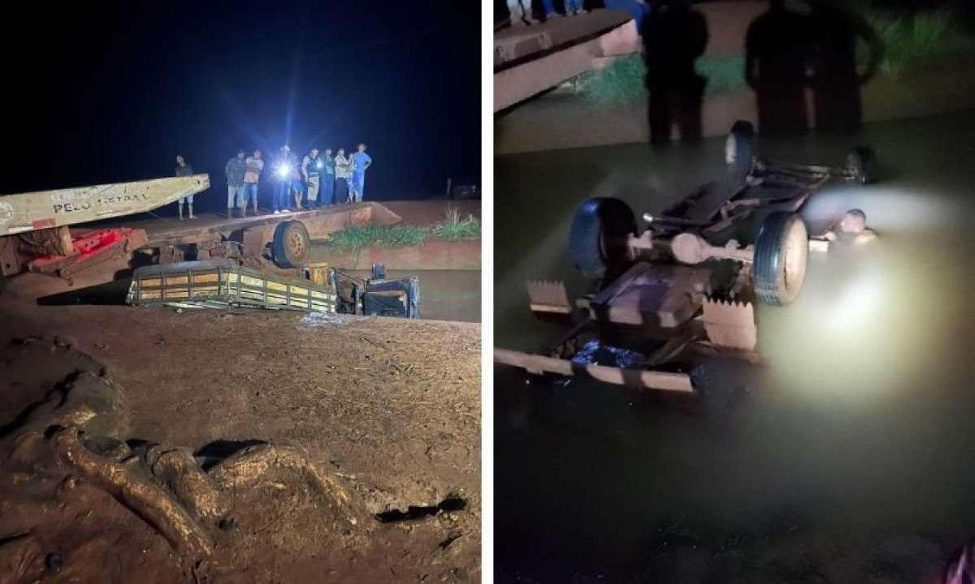 Motorista morre ao capotar carro de ponte e cair em canal de irrigação