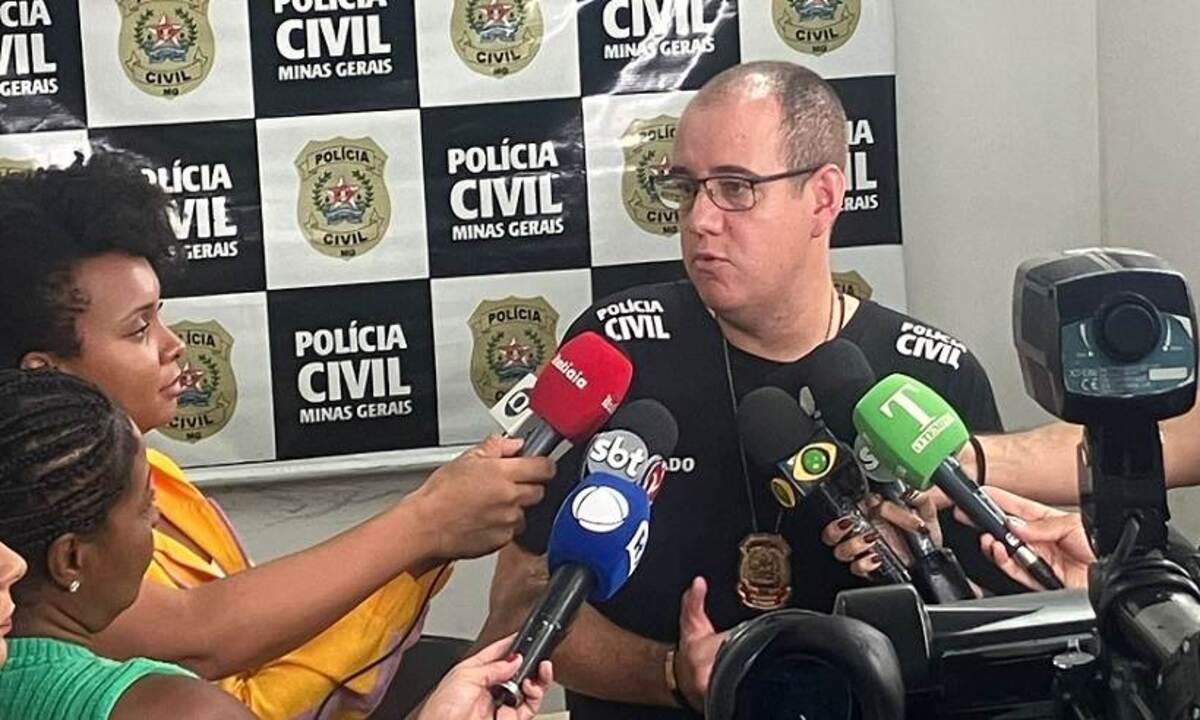 O delegado Lucas Nunes diz que o cabo Rotam que estã´detido é apenas testemunha para a Polícia Civil -  (crédito: PCMG)