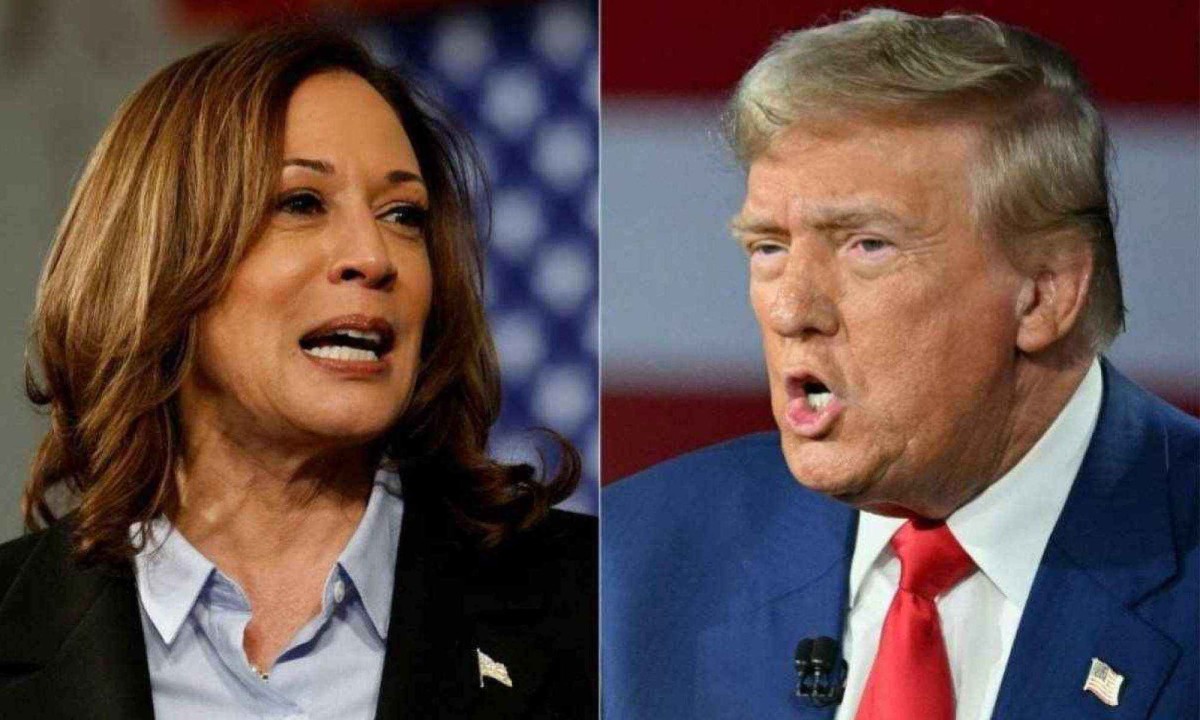 Kamala Harris e Donald Trump travam disputa acirrada  -  (crédito: JEFF KOWALSKY, Mandel NGAN / AFP)