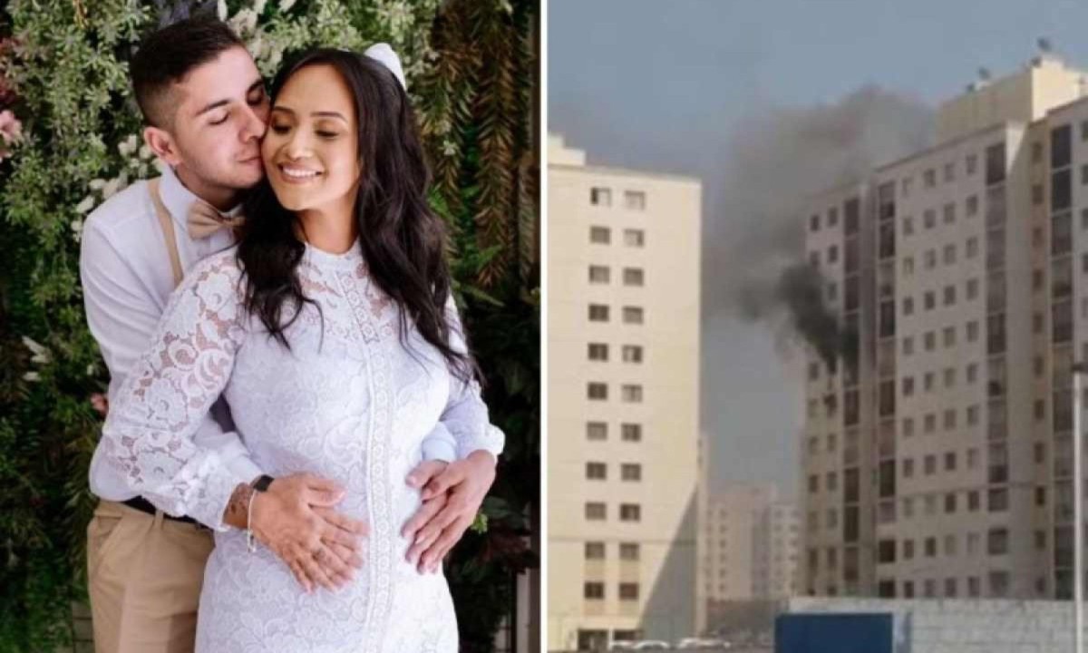 Graciane Rosa, de 35 anos, o marido dela, Luiz Evaldo, de 28, e o filho do casal, um bebê de 19 dias, morreram após caírem do apartamento em chamas -  (crédito: Redes sociais/Reprodução de TV)