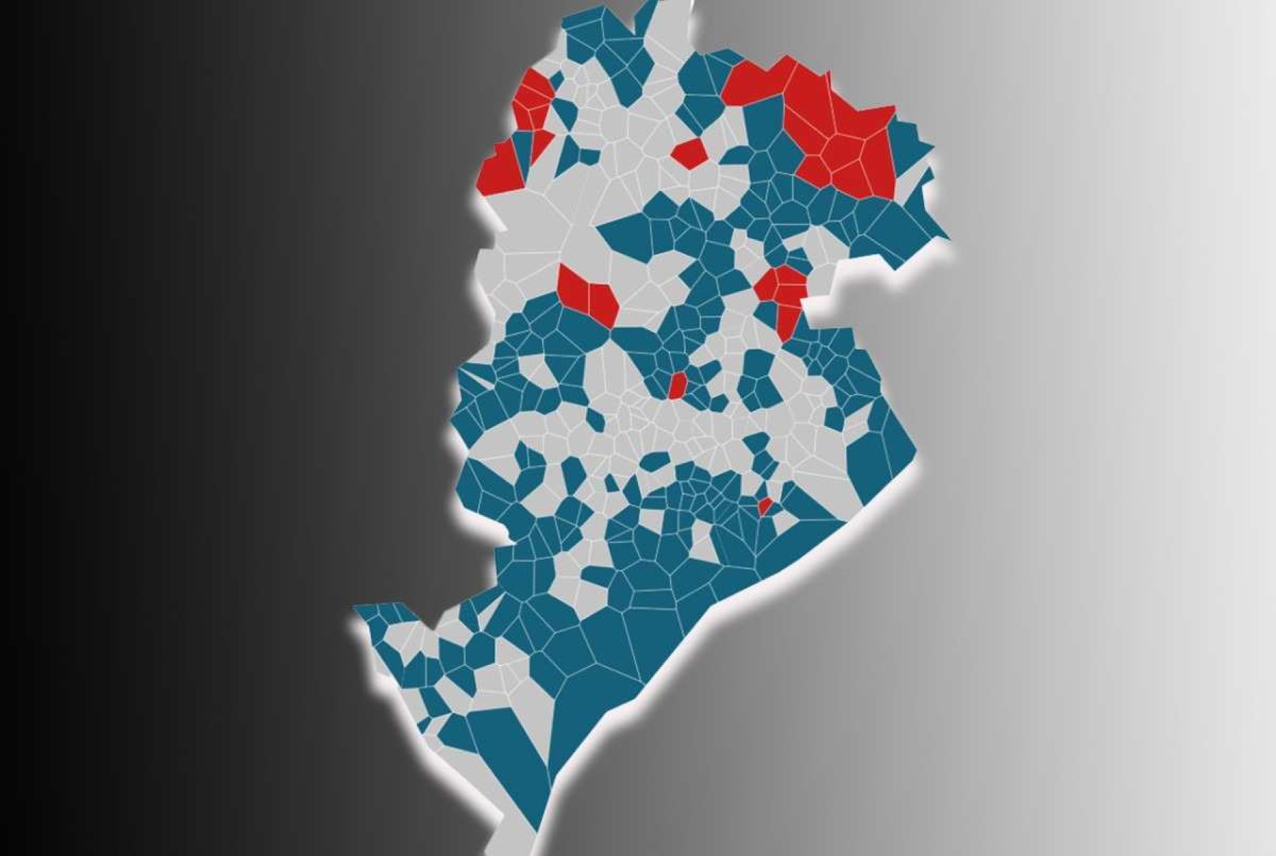 Mapa mostra prevalência da direita e de nulos e brancos na eleição para a Câmara de BH -  (crédito: Arte/EM)