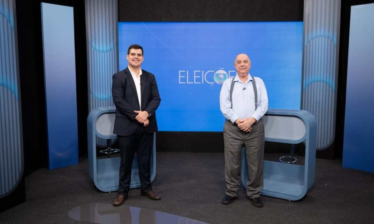 Bruno Engler e Fuad Noman tiveram último encontro antes da votação final no domingo (27/10) -  (crédito: Douglas Magno/TV Globo)