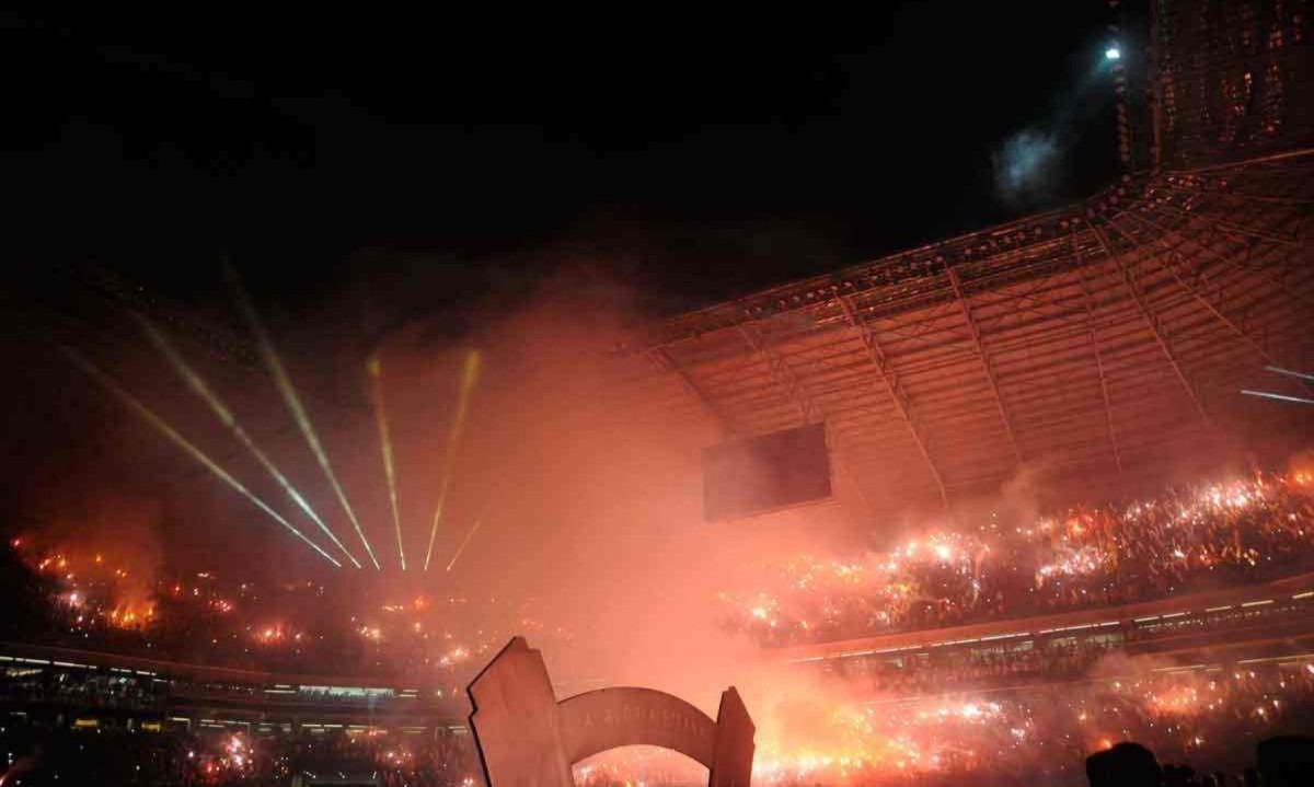 Estádio do Galo virou um verdadeiro caldeirão na partida diante do River Plate, pelas semifinais da Copa Libertadores  -  (crédito: Alexandre Guzanshe/EM/D.A Press)