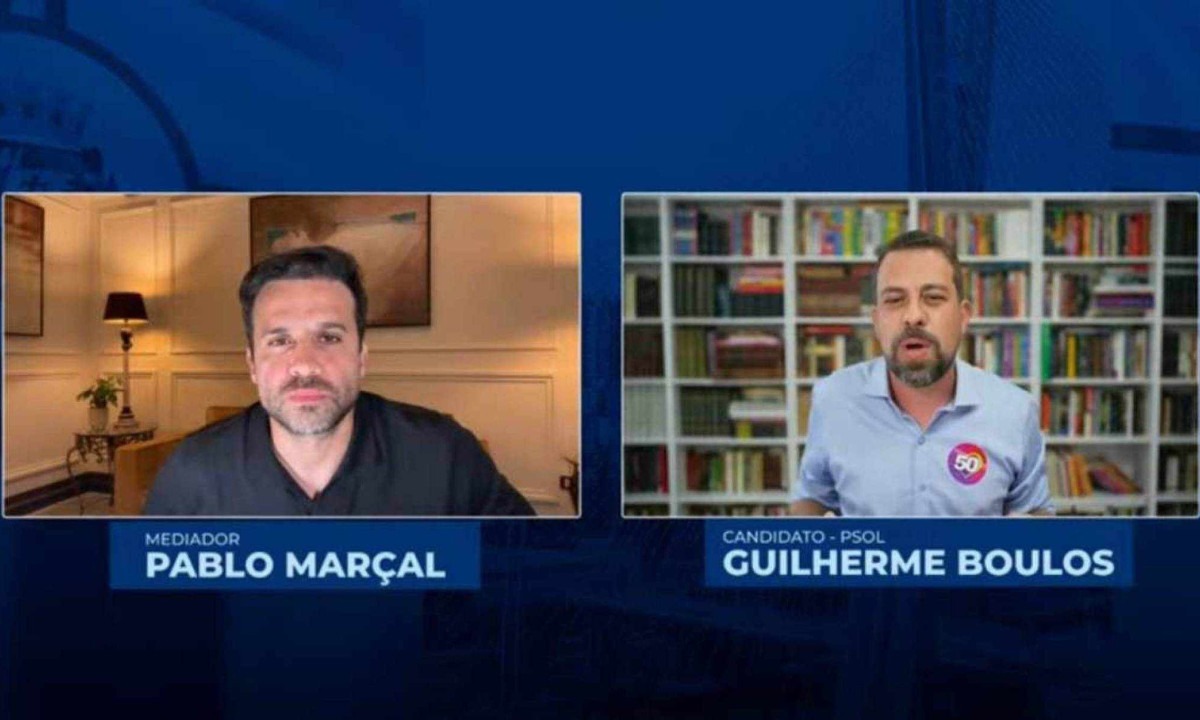 Pablo Mar&ccedil;al sabatinou Guilherme Boulos nesta sexta-feira (25/10) -  (crédito: Reprodu&ccedil;&atilde;o/YouTube)