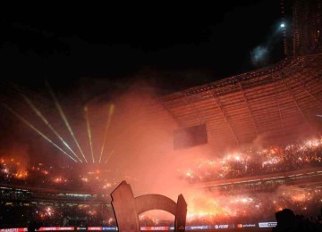 Estádio do Galo virou um verdadeiro caldeirão na partida diante do River Plate, pelas semifinais da Copa Libertadores  -  (crédito: Alexandre Guzanshe/EM/D.A Press)