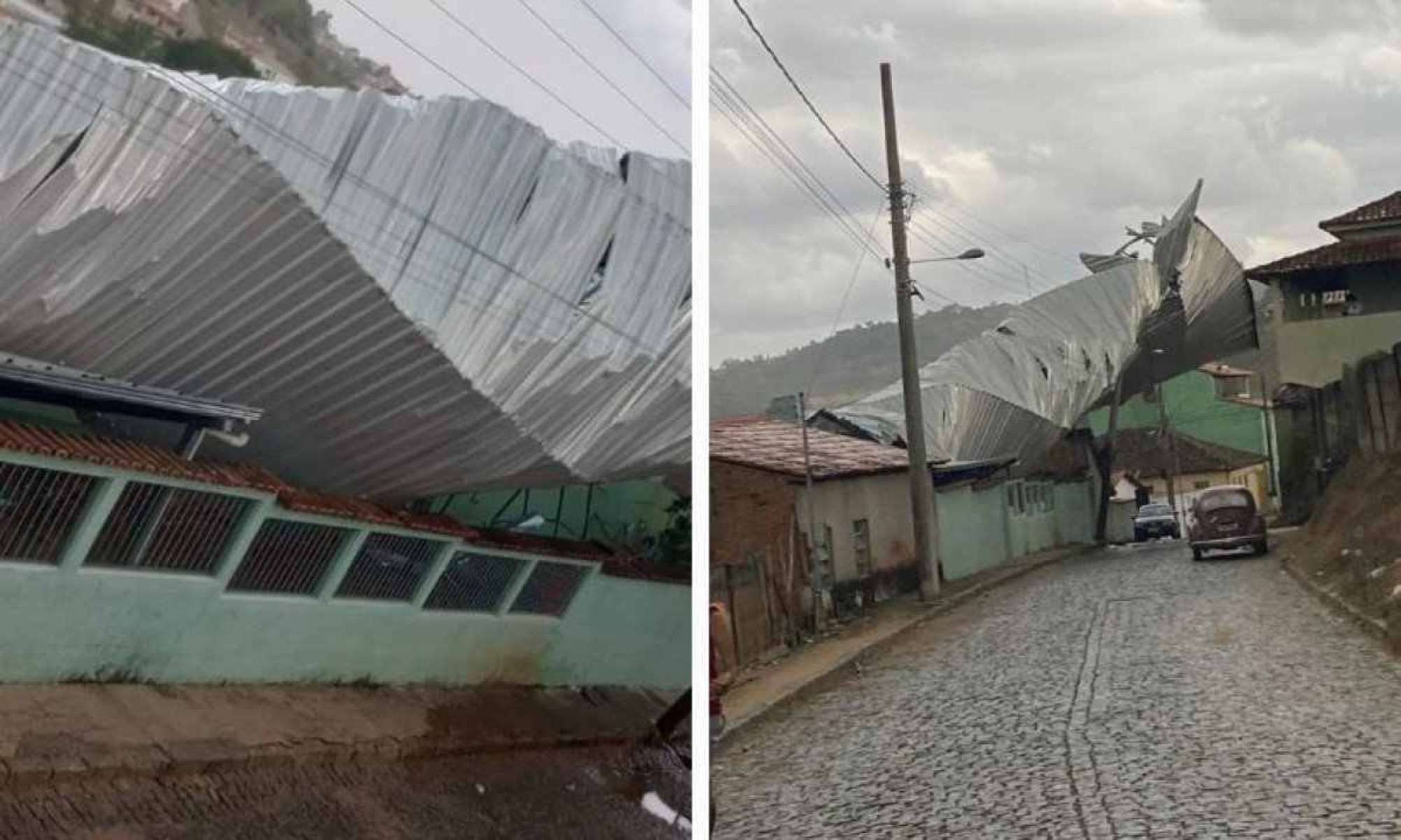 Chuva arranca telhado de asilo e deixa moradores sem luz em Minas