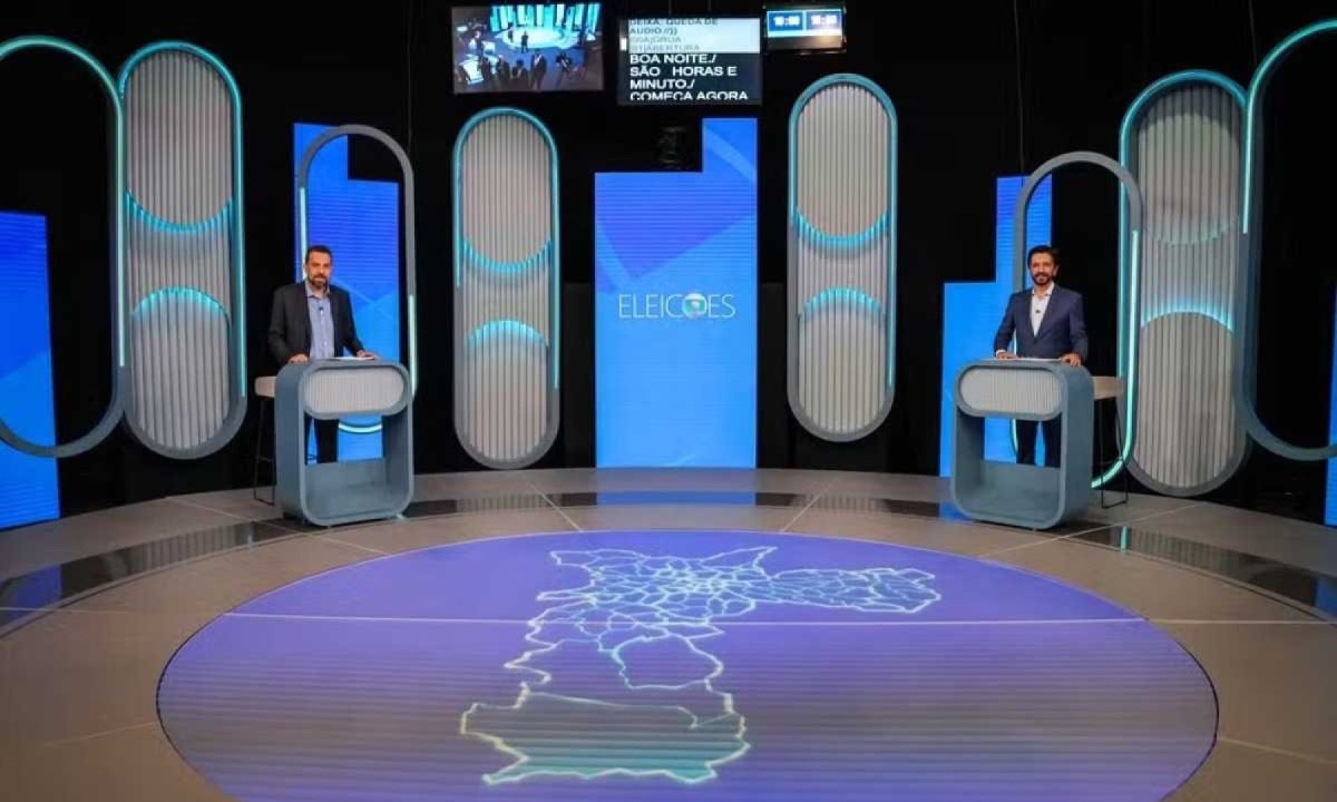 Guilherme Boulos e Ricardo Nunes trocaram ataques no último debate antes do segundo turno -  (crédito: Reprodução/TV Globo)