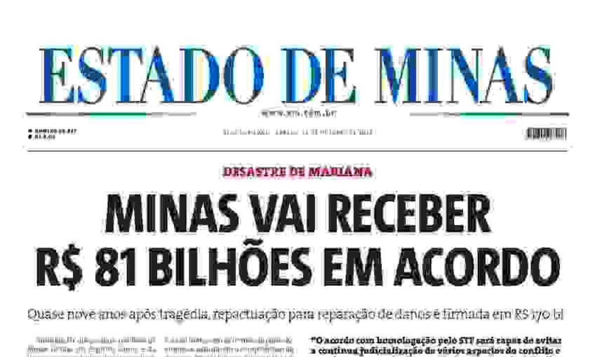 ESTADO DE MINAS -  (crédito: CAPA DO ESTADO DE MINAS)